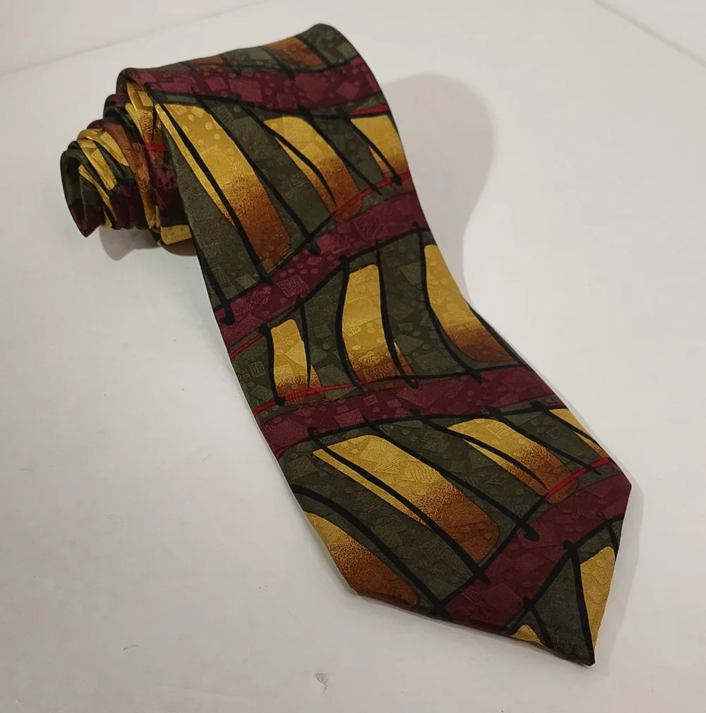 Zigguart By Mulberry Men's Tie Neckwear Made In USA 100% Silk